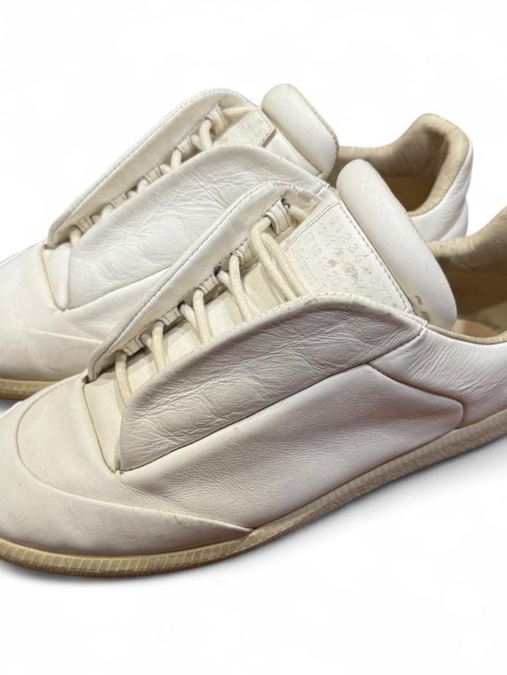 Maison Margiela Future White Low Top Leather Sneakers 41 - Picture 1 of 8